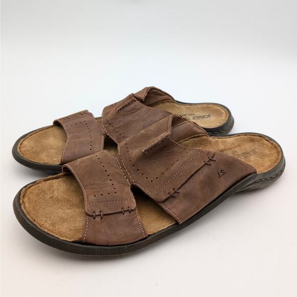 Josef Seibel Logan 21 Comfort Slide Sandal Men\'s Nut Leather Size US13 EU46 main image 14